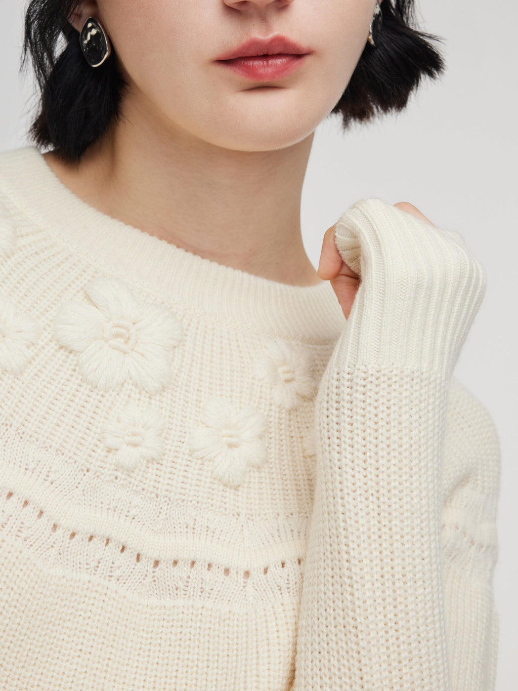 Wool Blend Embroidered Sweater