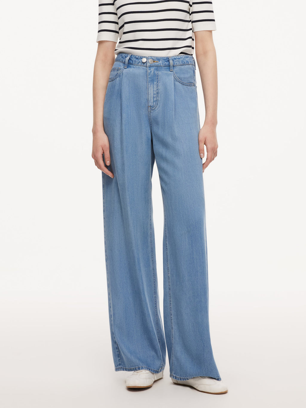 Front-Pleat Summer Denim
