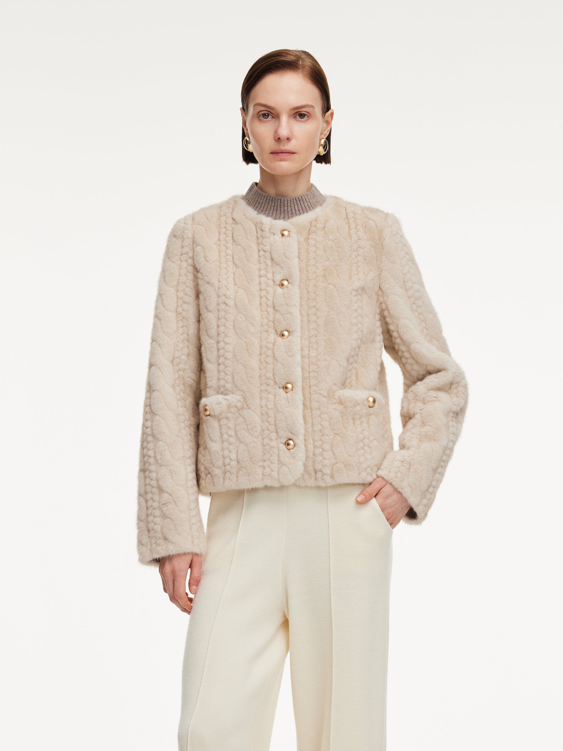 Eco-Fur Cropped Coat
