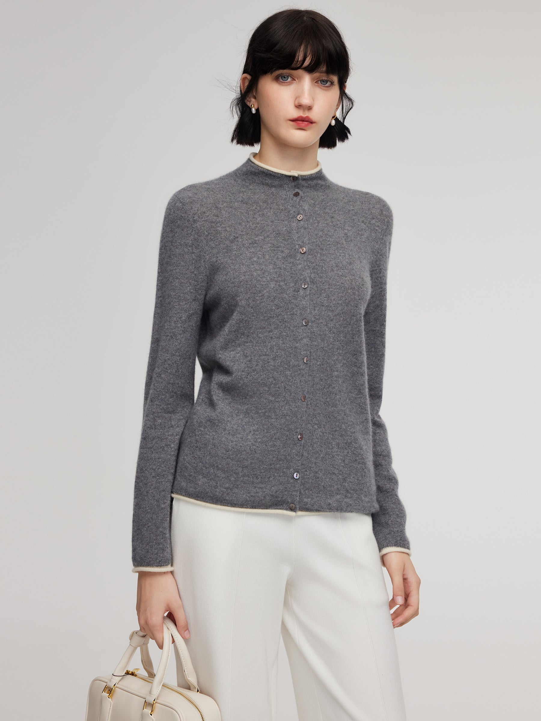 Shell Button Refined Cardigan
