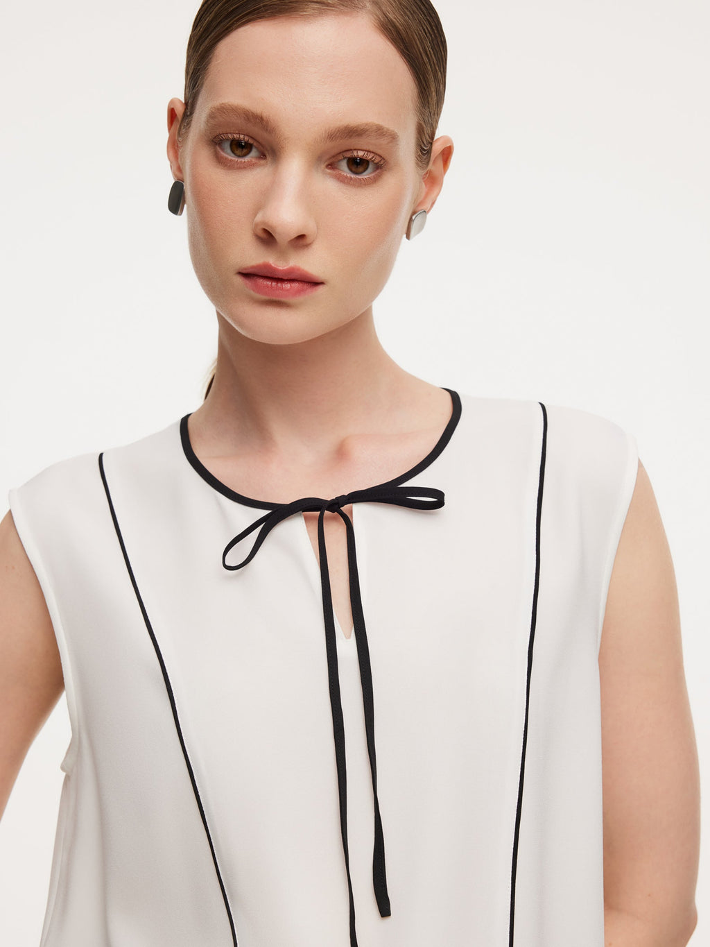 Acetate Blend Tie-Front Tank