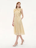 Lyocell Flutter Ribbon Maxi Dress