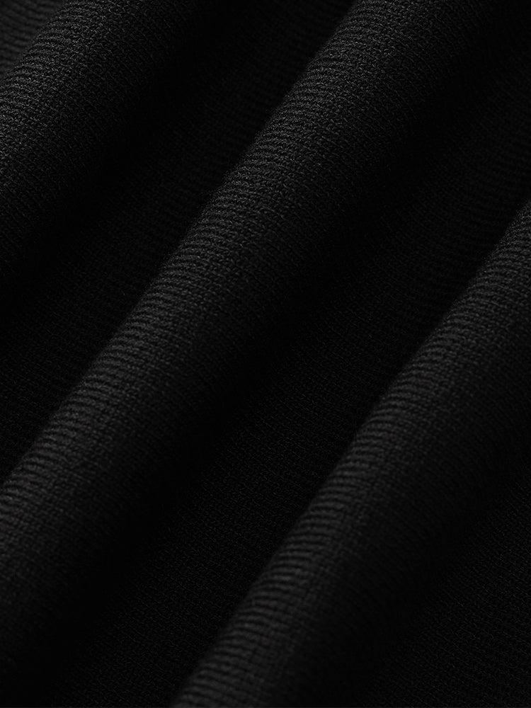 Contrast V-Neck Slim Knit Dress