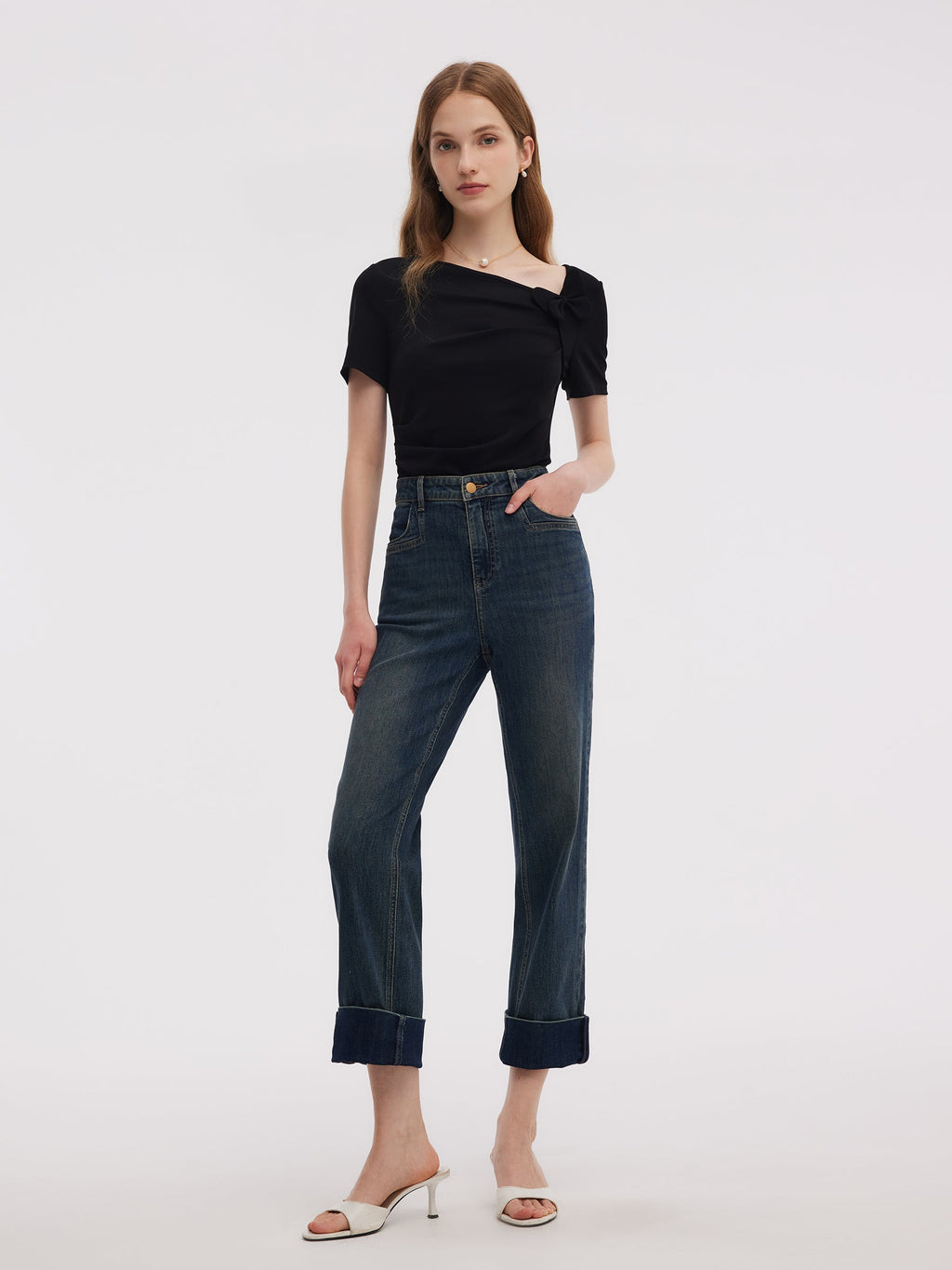 Ankle-Length Straight Denim