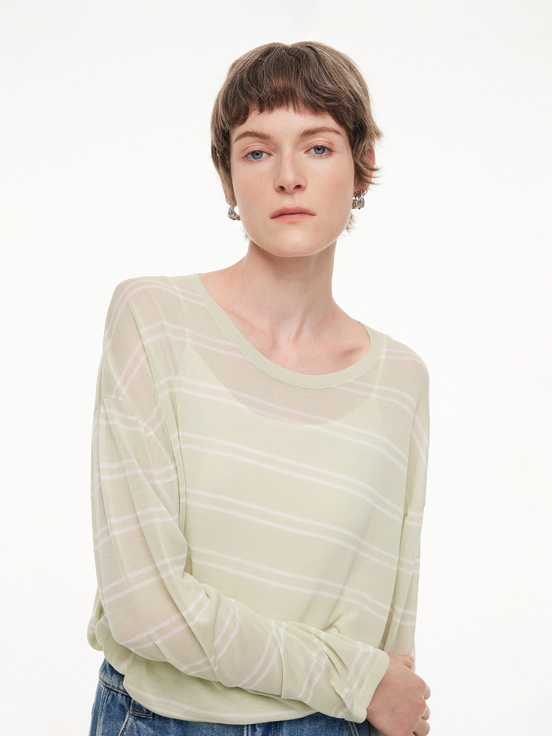 Lyocell-Silk Stripe Knit