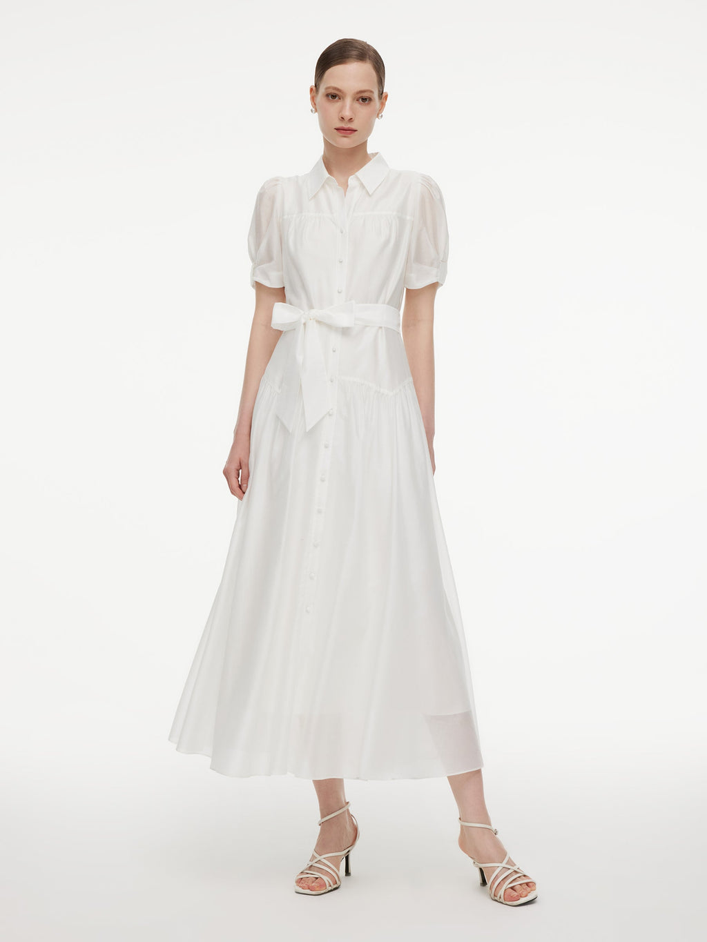 High-Waist A-Line Shirt Dress