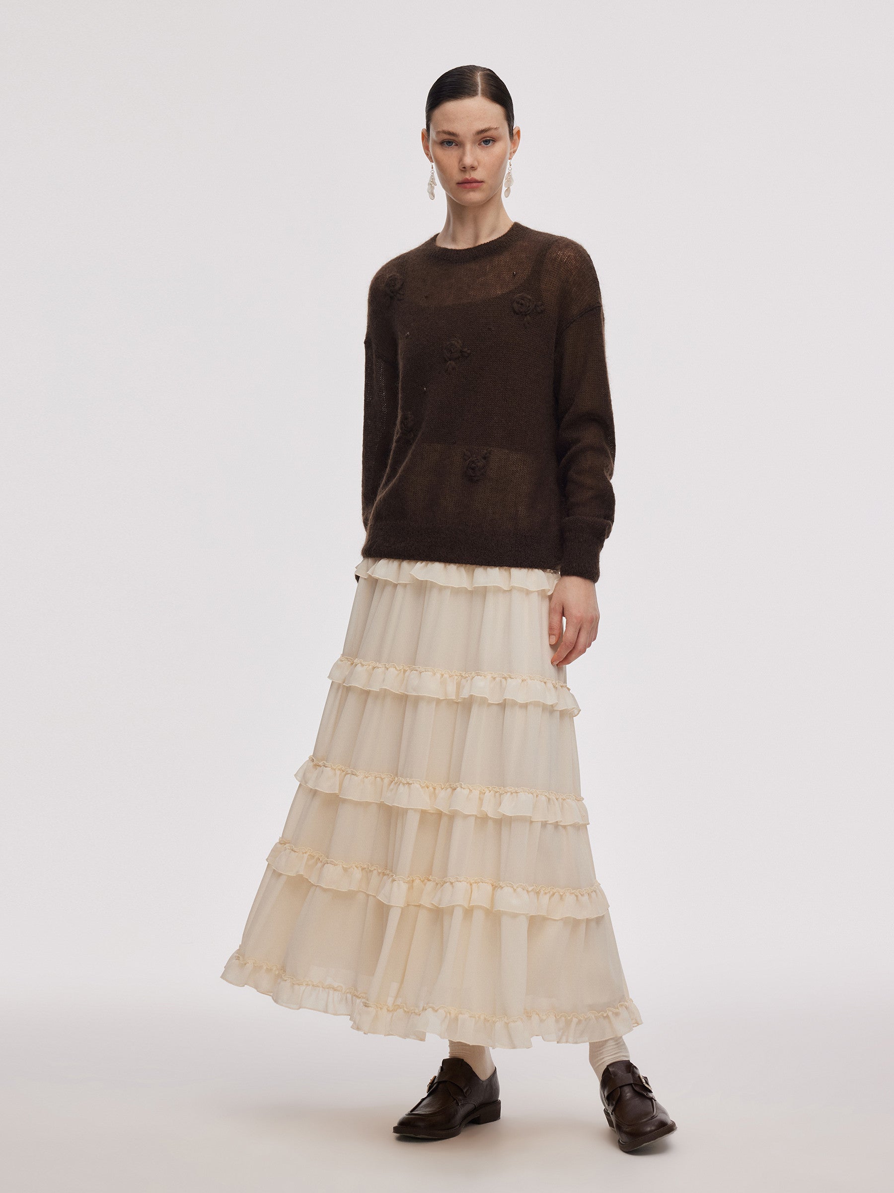 Mohair-Wool Crochet Sweater