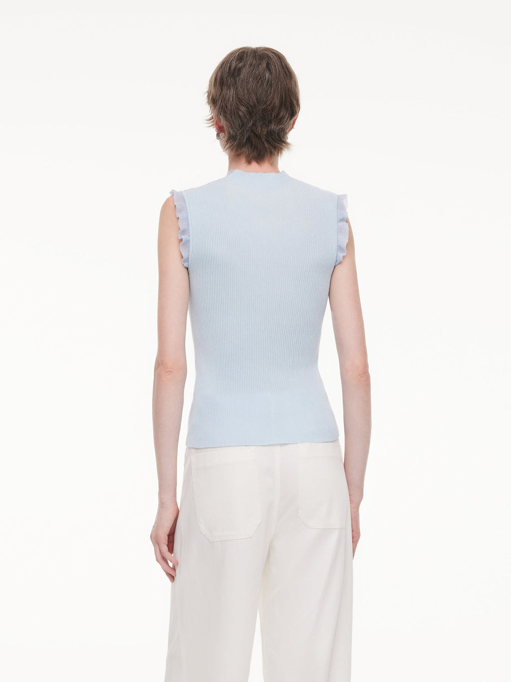 Mock-Neck Ruffle Tank