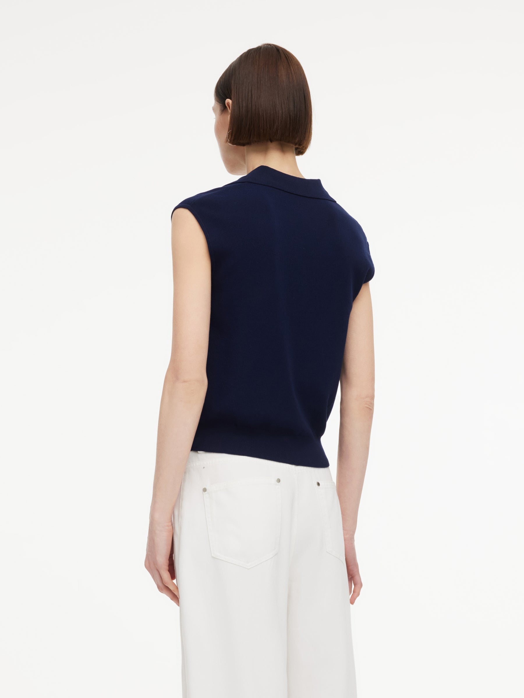 Lyocell V-Neck Knit Vest