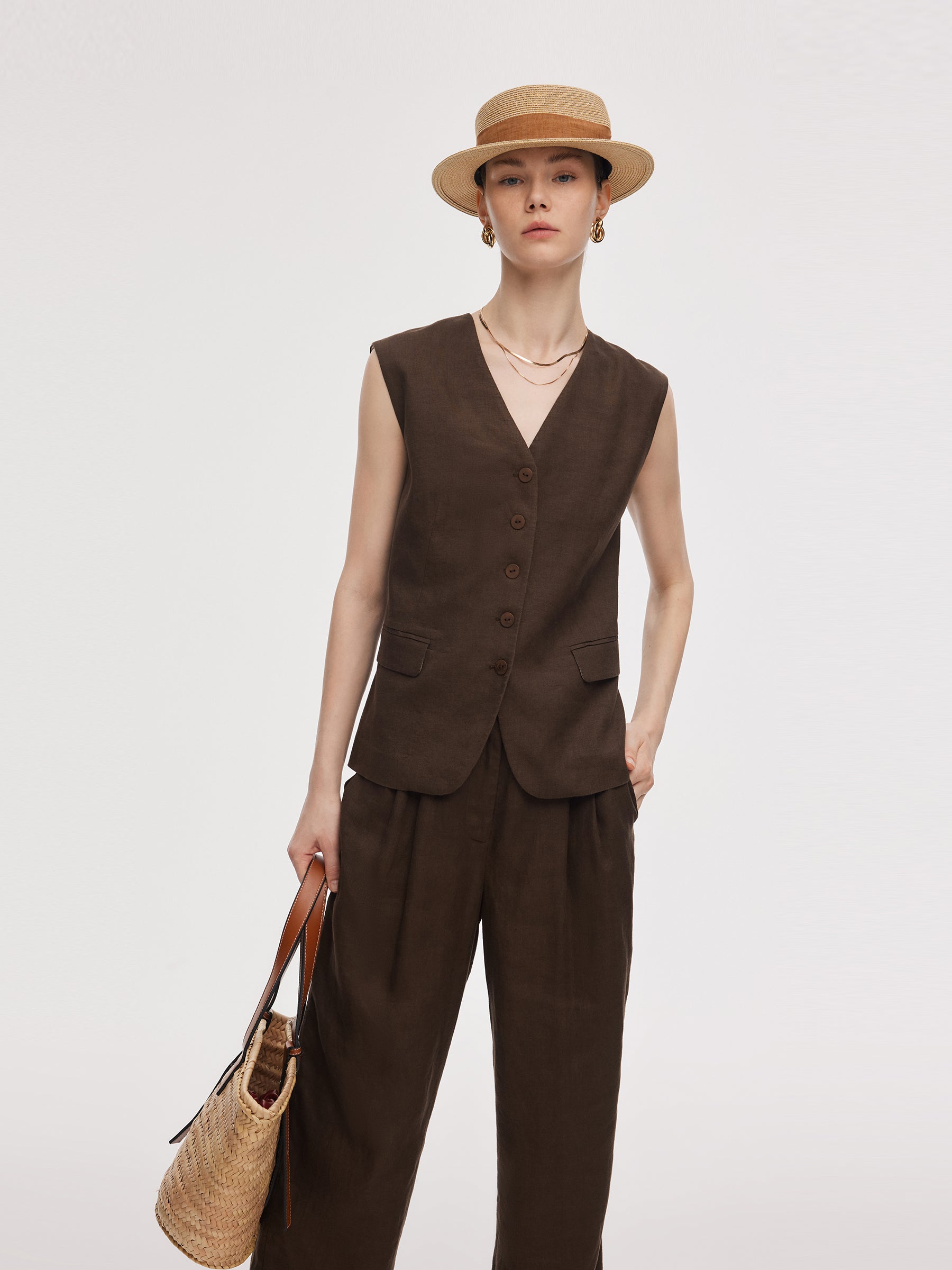 Linen Slim Fit Vest