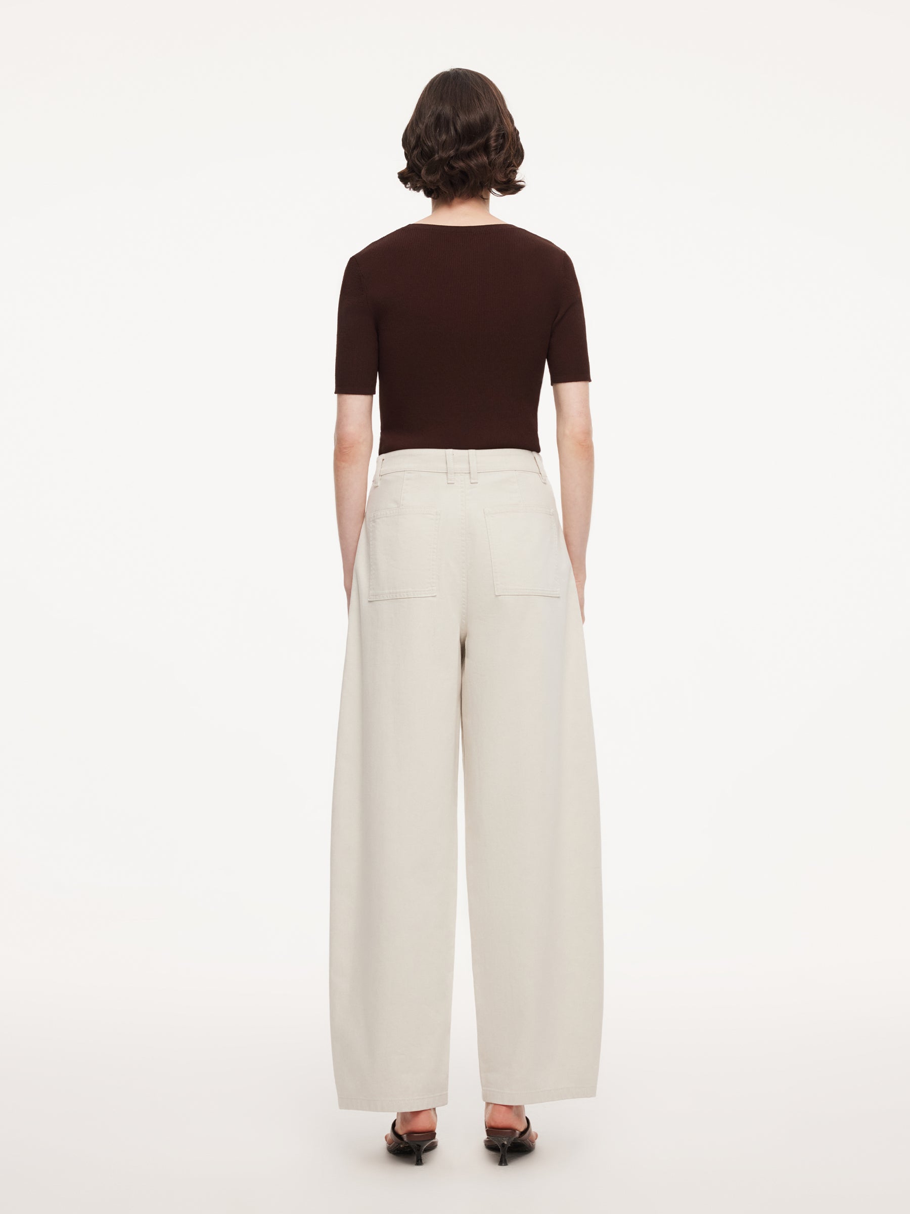 High-Cotton Curved Leg Jeans