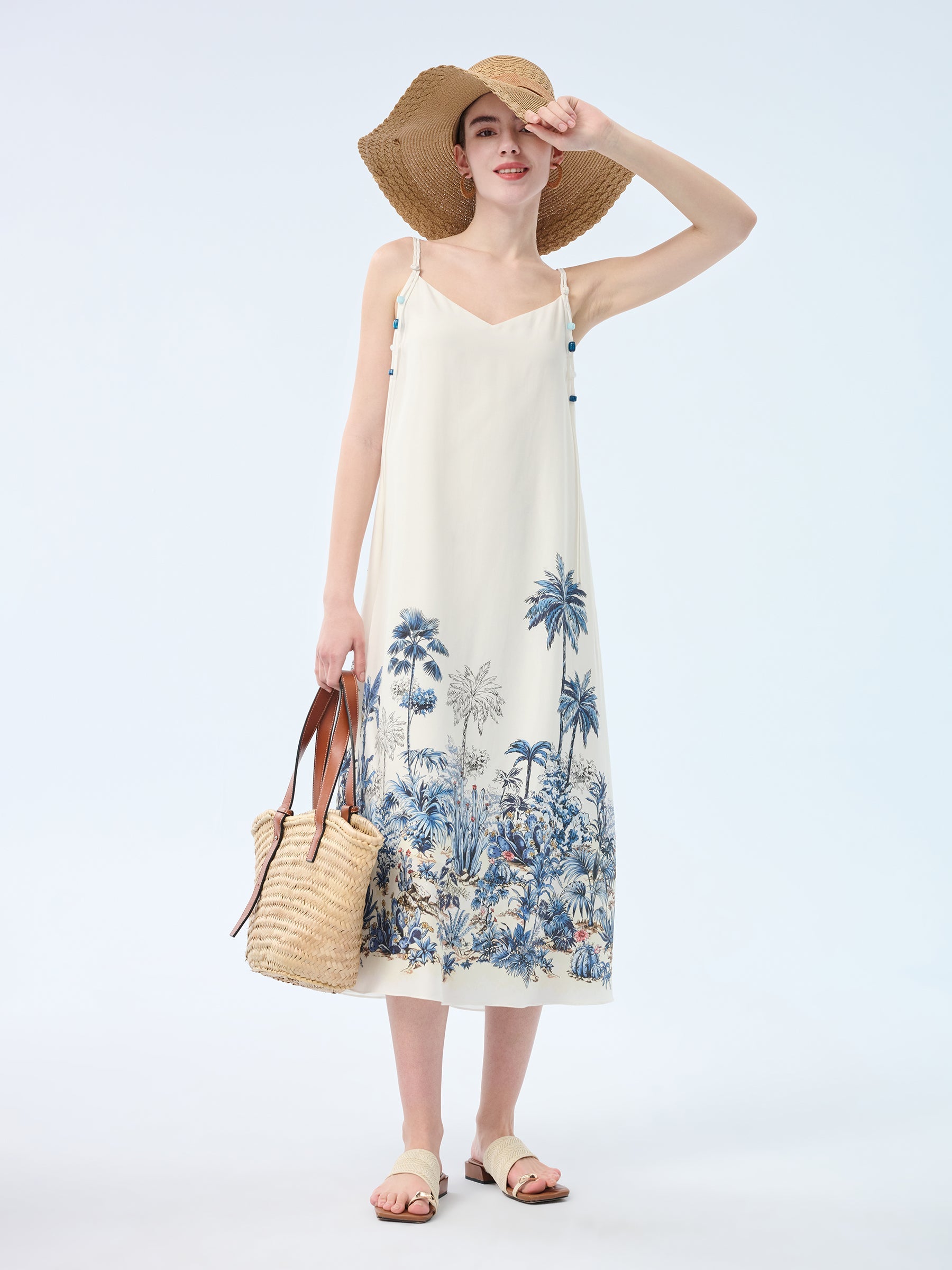 Tencel Linen Floral Maxi Dress