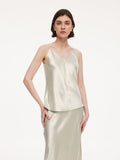 Acetate Bias-Cut V-Neck