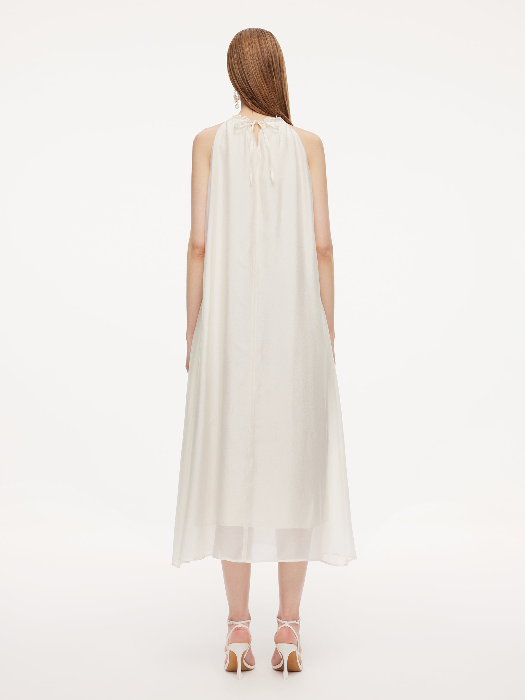 Halter Ruffle Maxi Dress