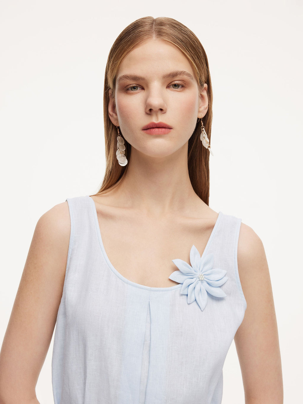 Linen U-Neck Dress