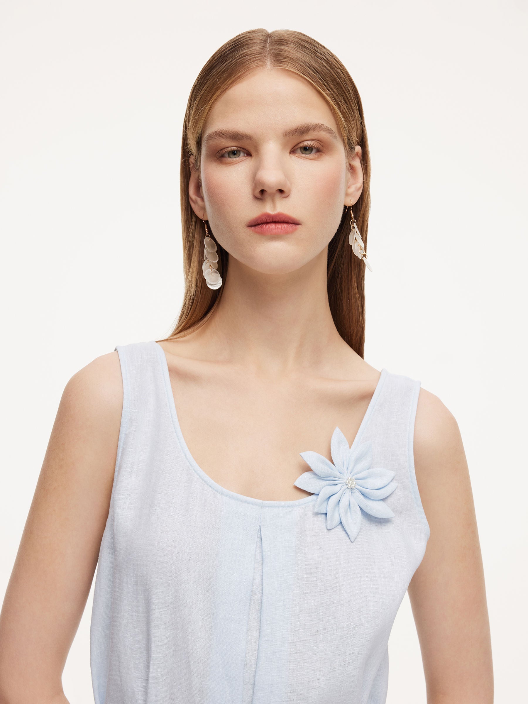 Linen U-Neck Dress