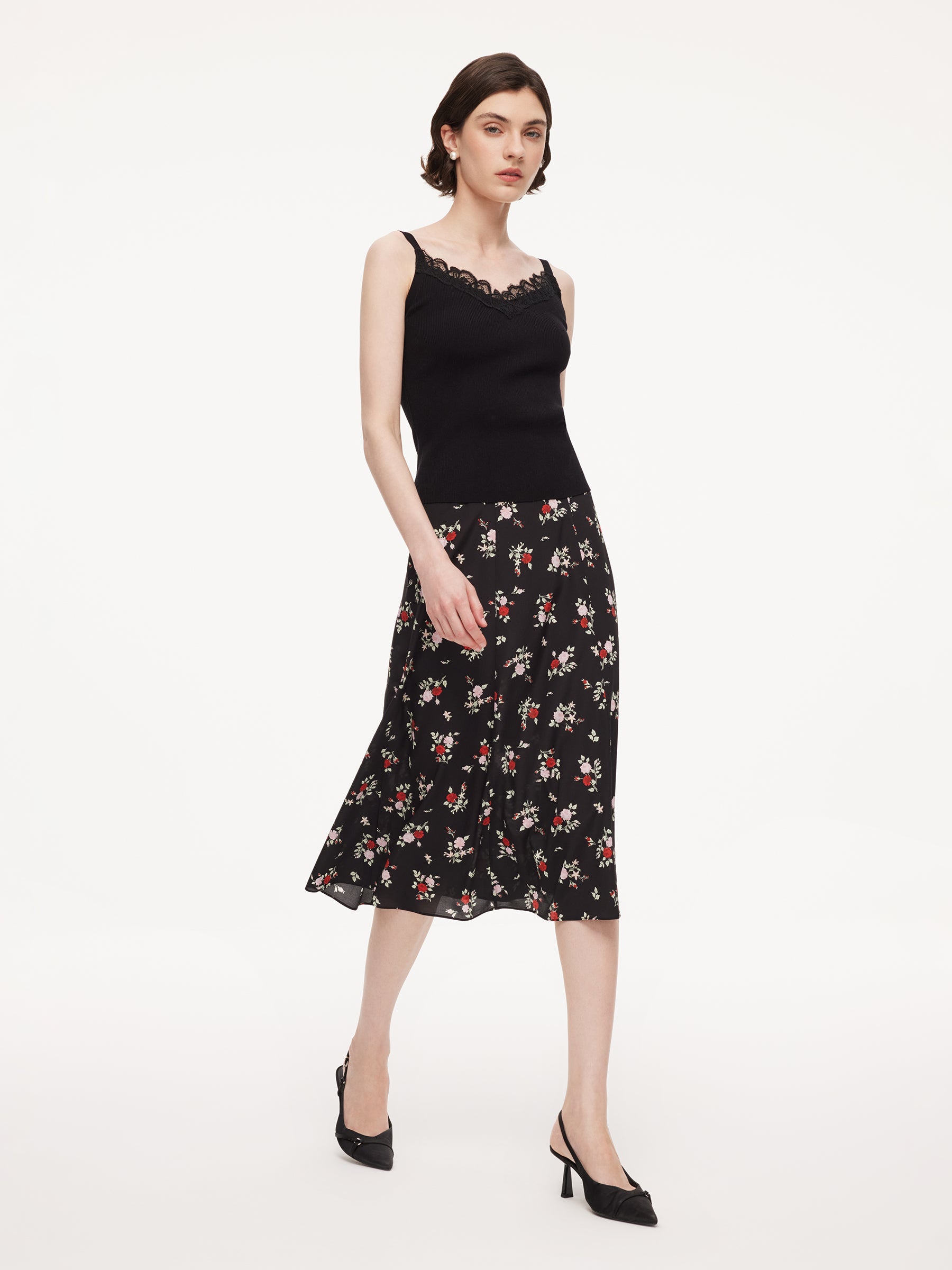 Eight-Panel Hidden-Waist Skirt
