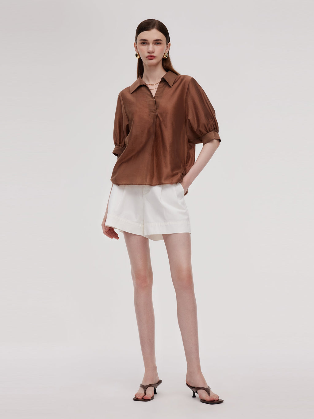 Tencel Loose Scarf Blouse