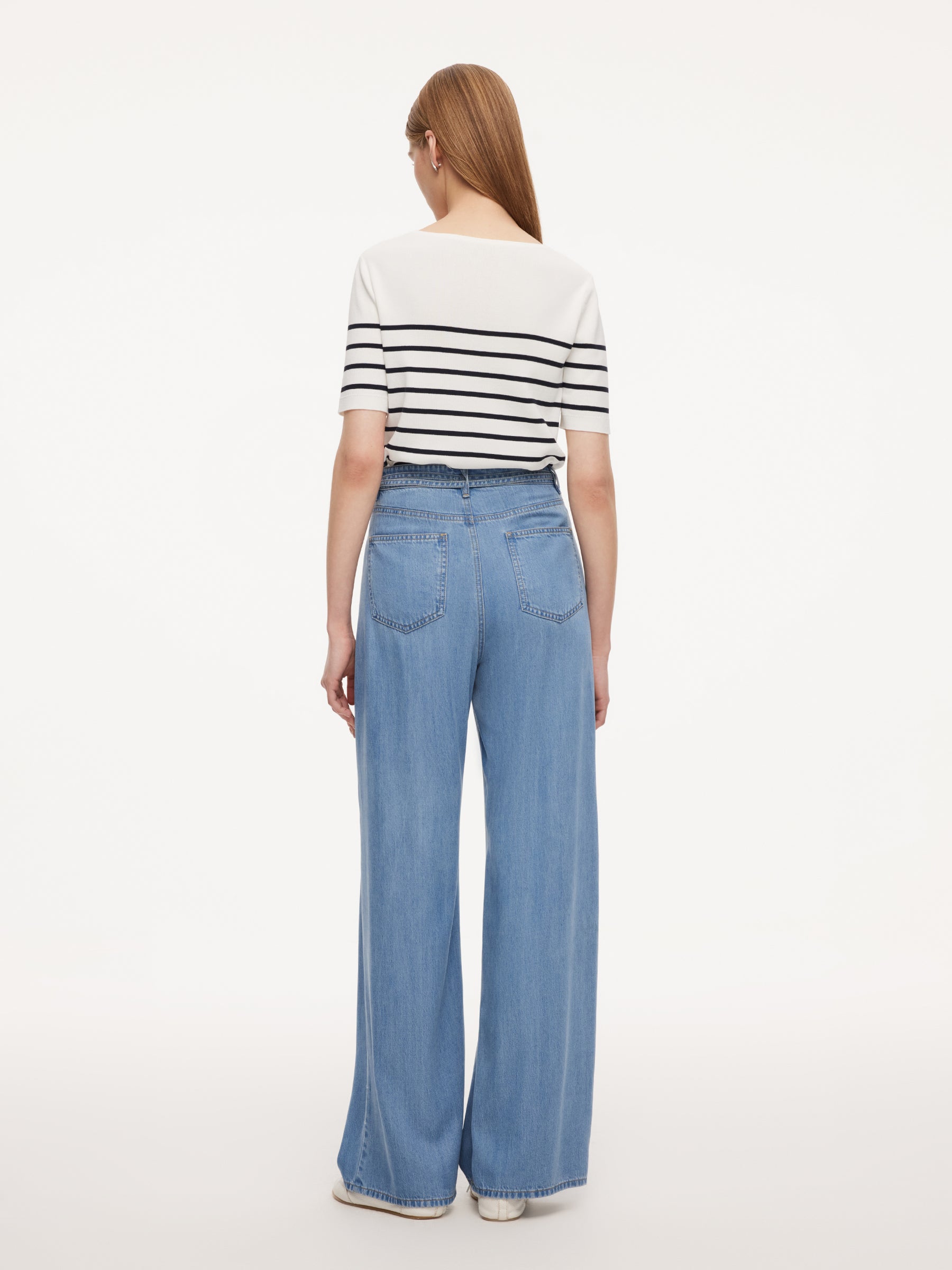 Front-Pleat Summer Denim