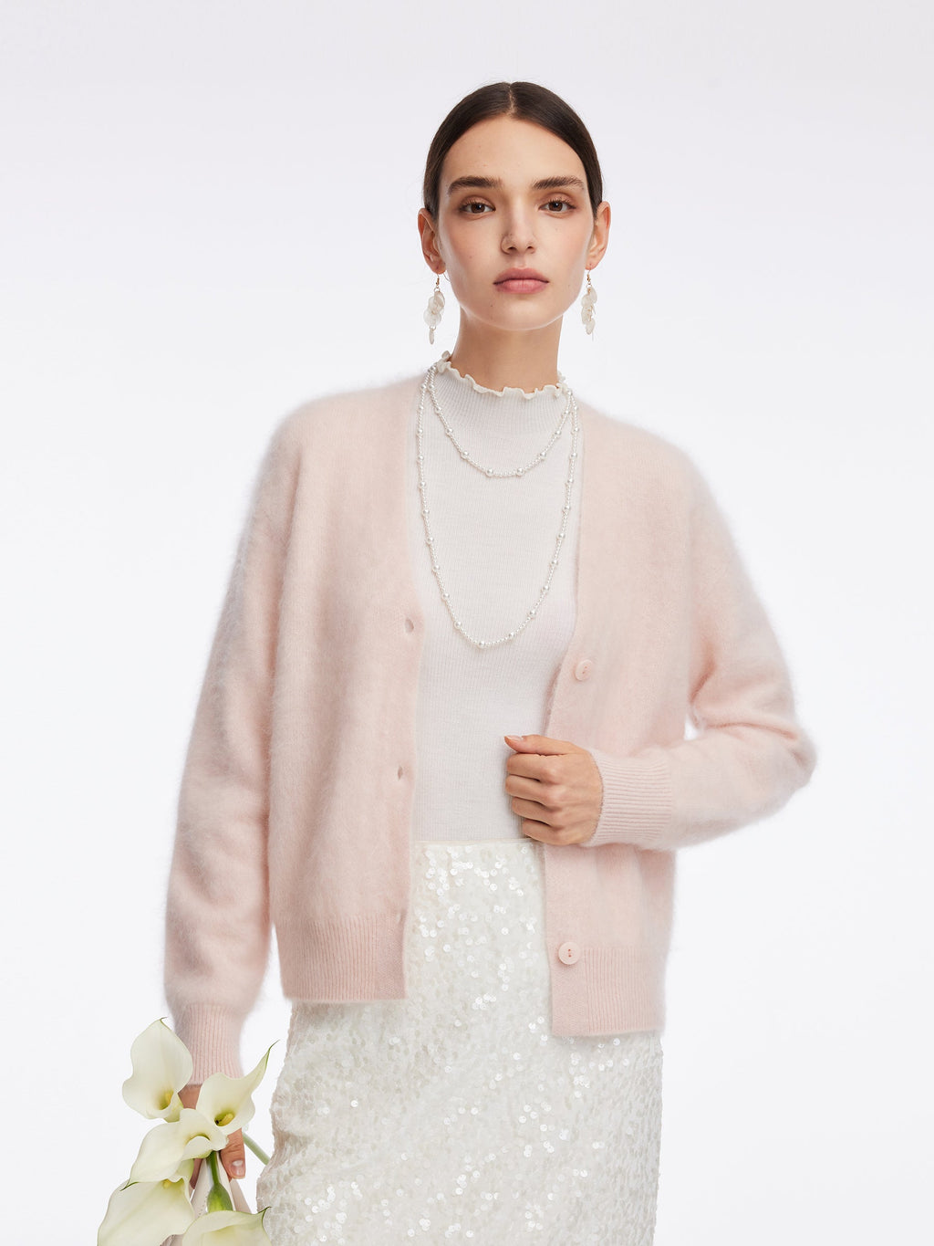 Dropped Shoulder V-Neck Cardigan