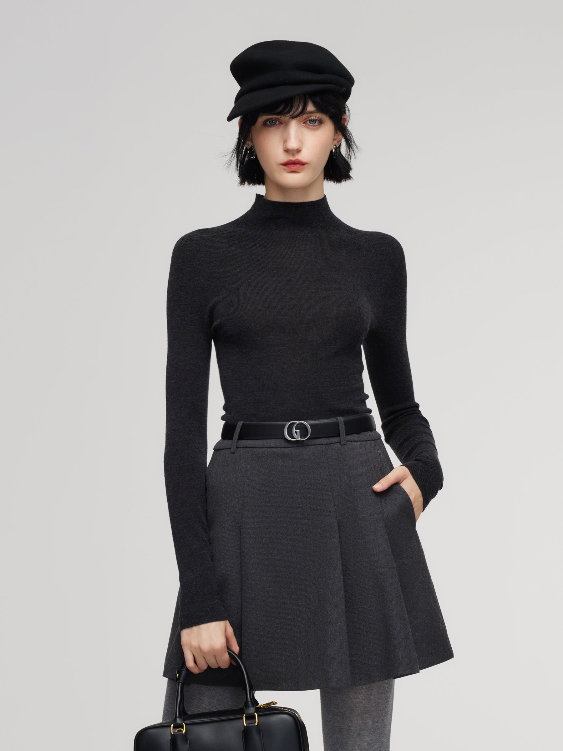 Slim Fit Sleeve-Detail Knit Top