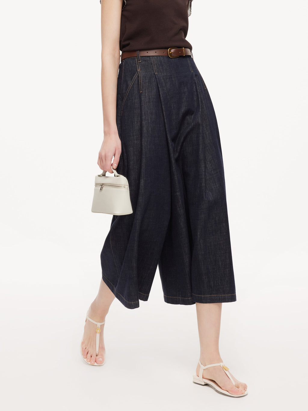 High-Rise Denim Culotte