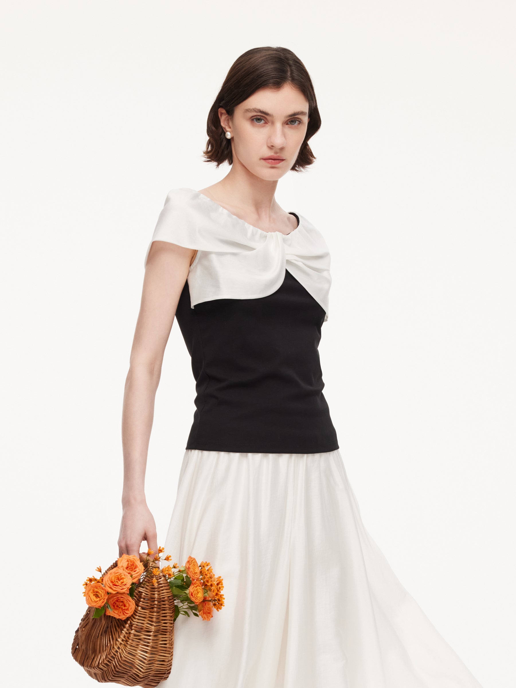 Tencel Bow Neck Top