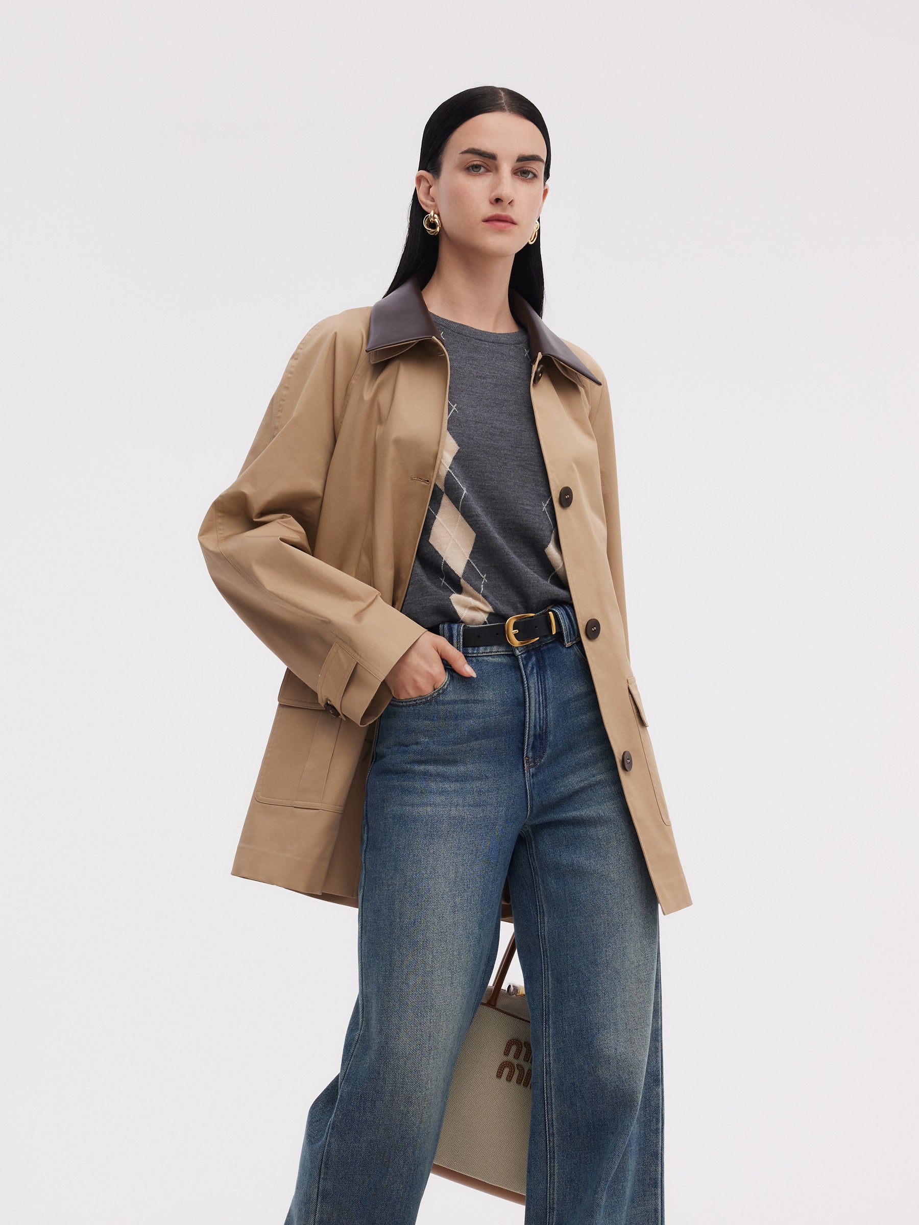 Cotton Spandex Trench