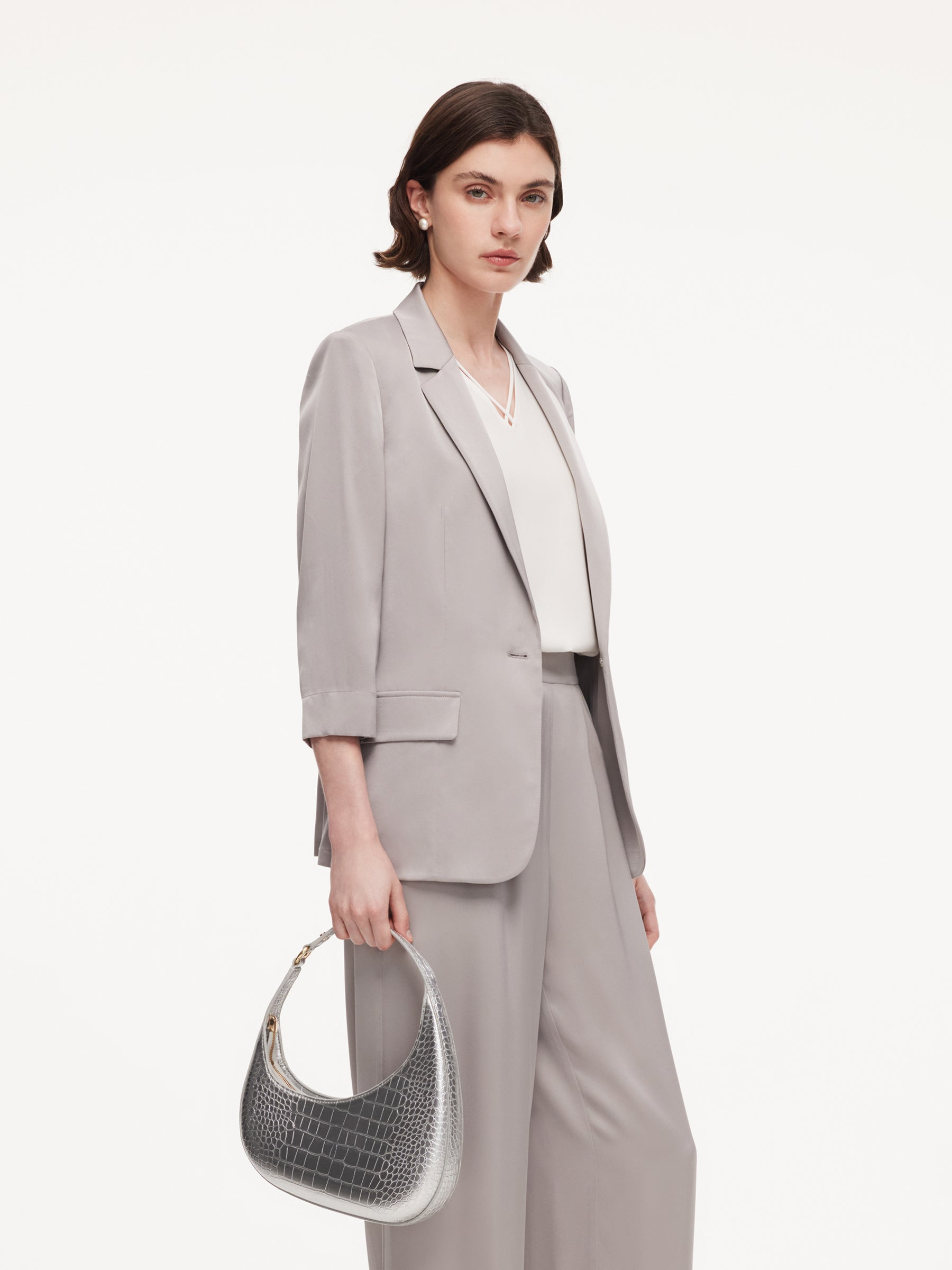 Mulberry Silk Stretch Blazer