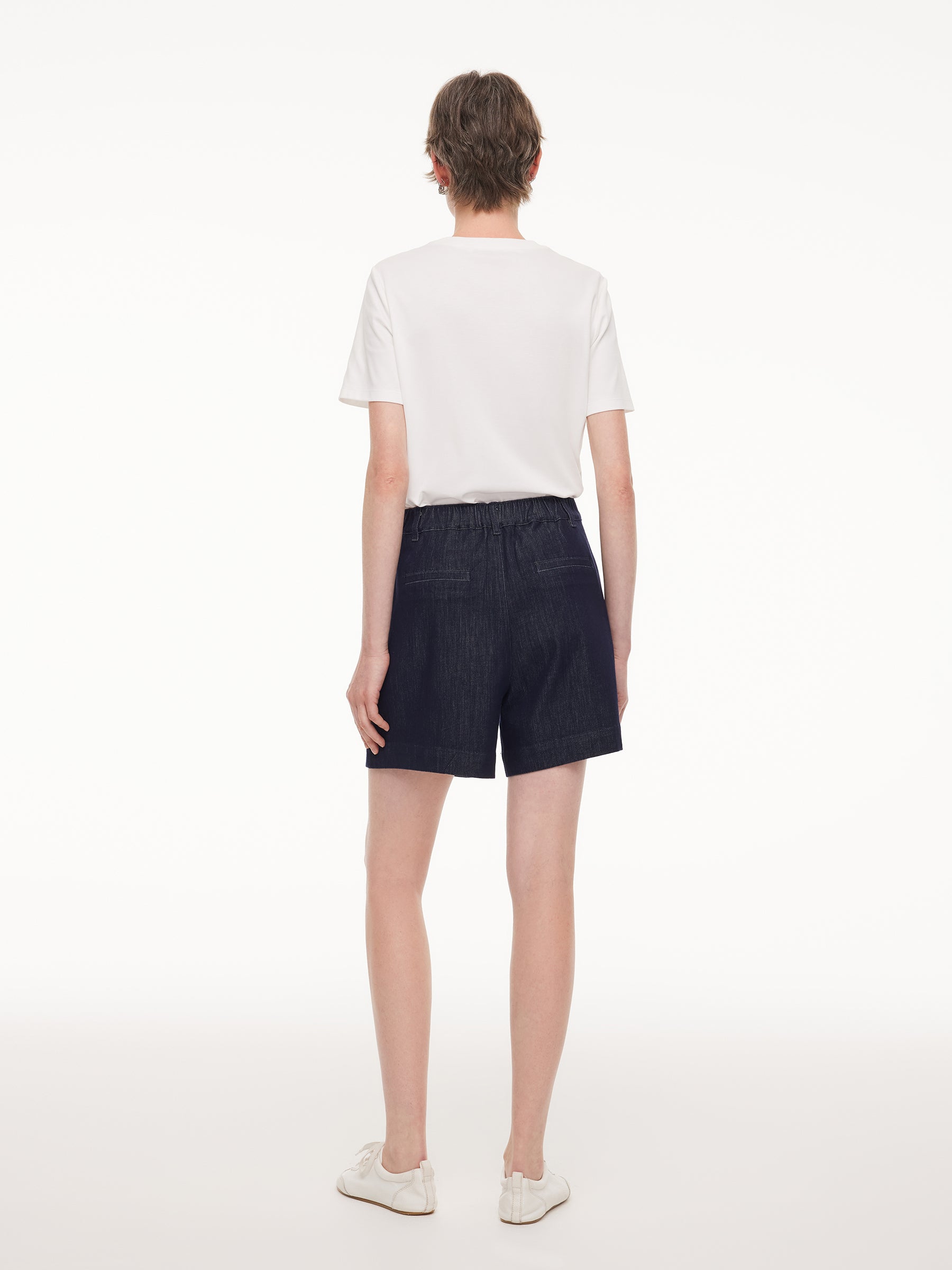 Stretch A-Line Denim Shorts