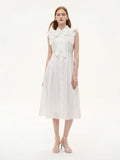 Lyocell Cinched Ruffle Dress