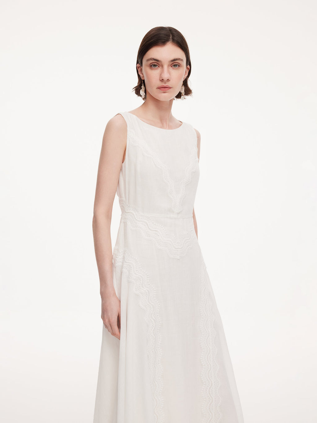 Ramie Lace A-Line Maxi Dress