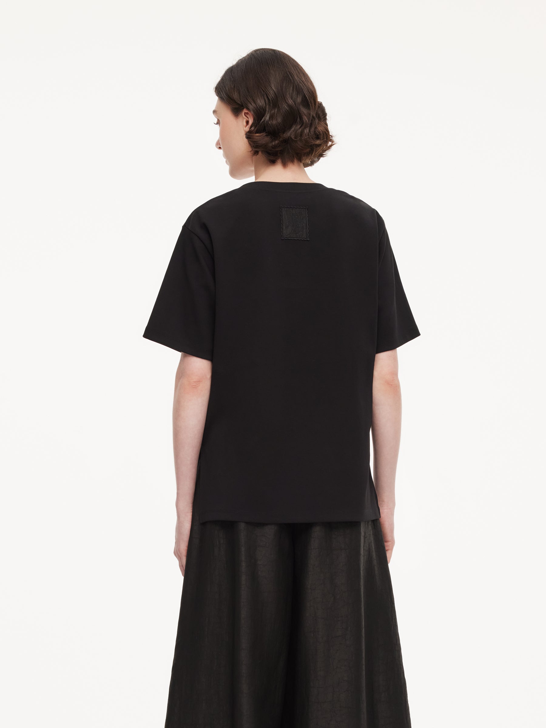 Silk Embroidered H-Line Tee