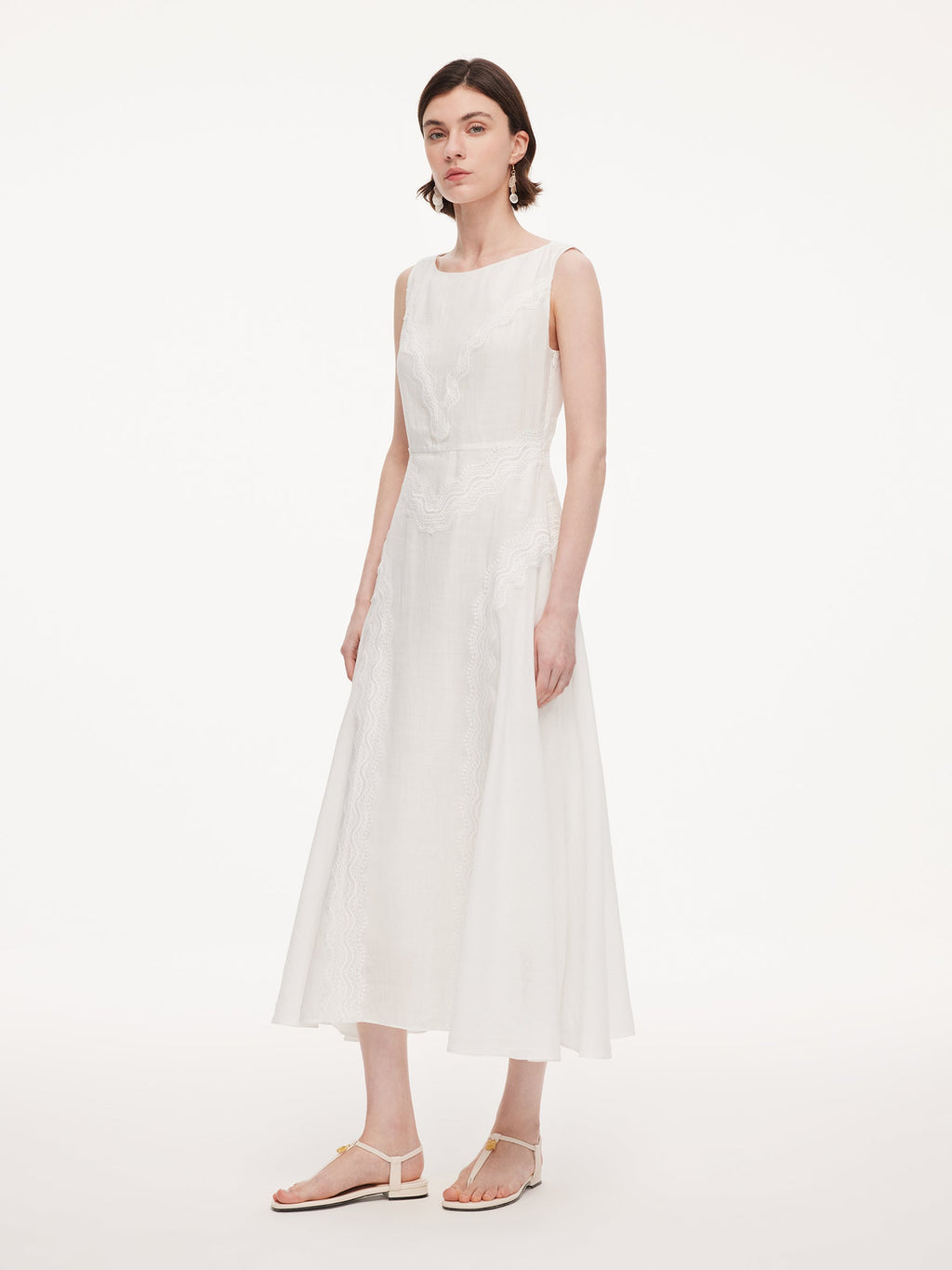 Ramie Lace A-Line Maxi Dress