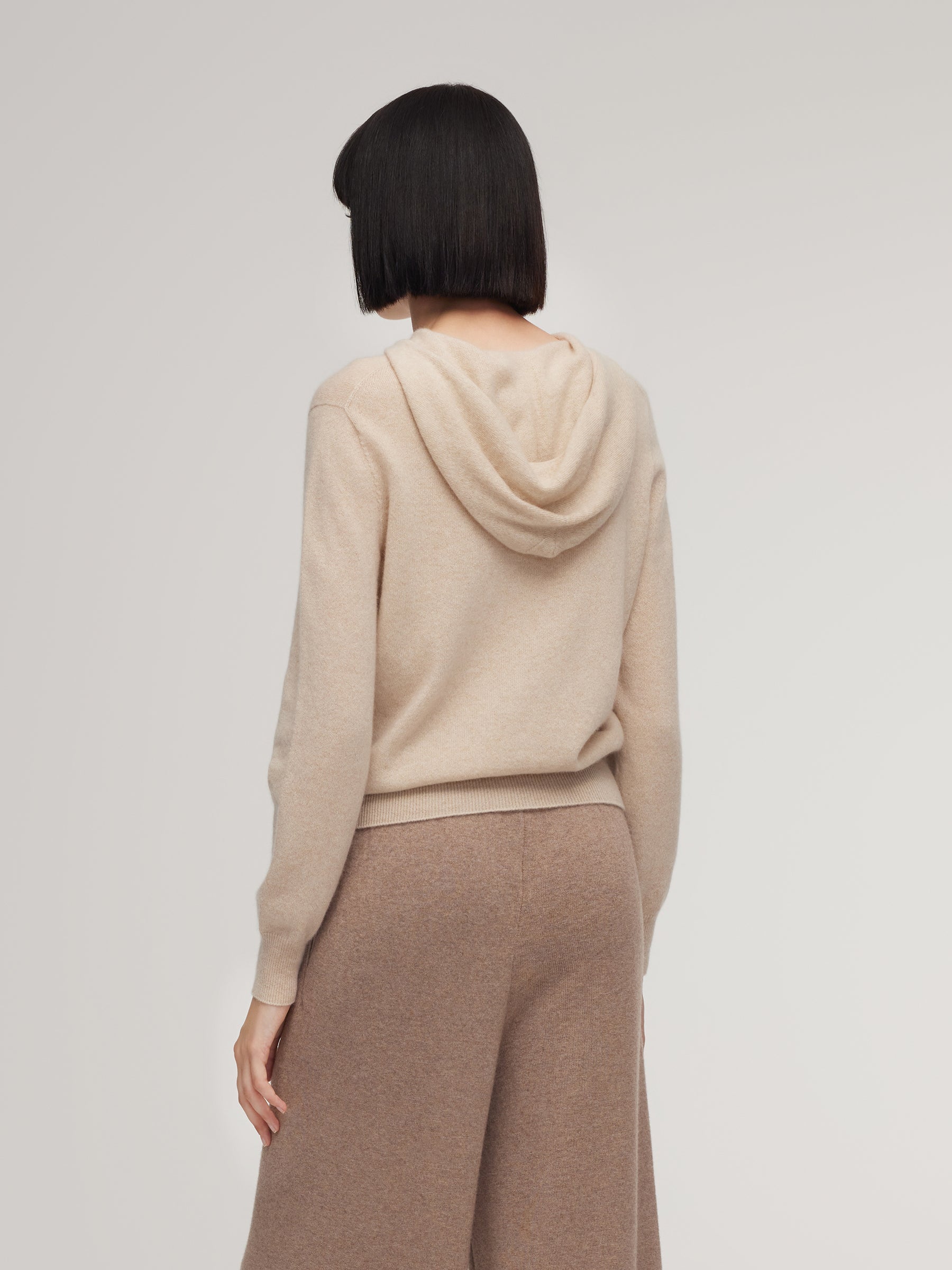 100% Cashmere Half-Zip Hooded Sweater