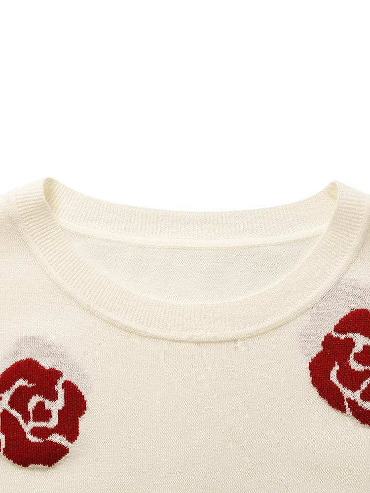 Loose Elegant Rose Top