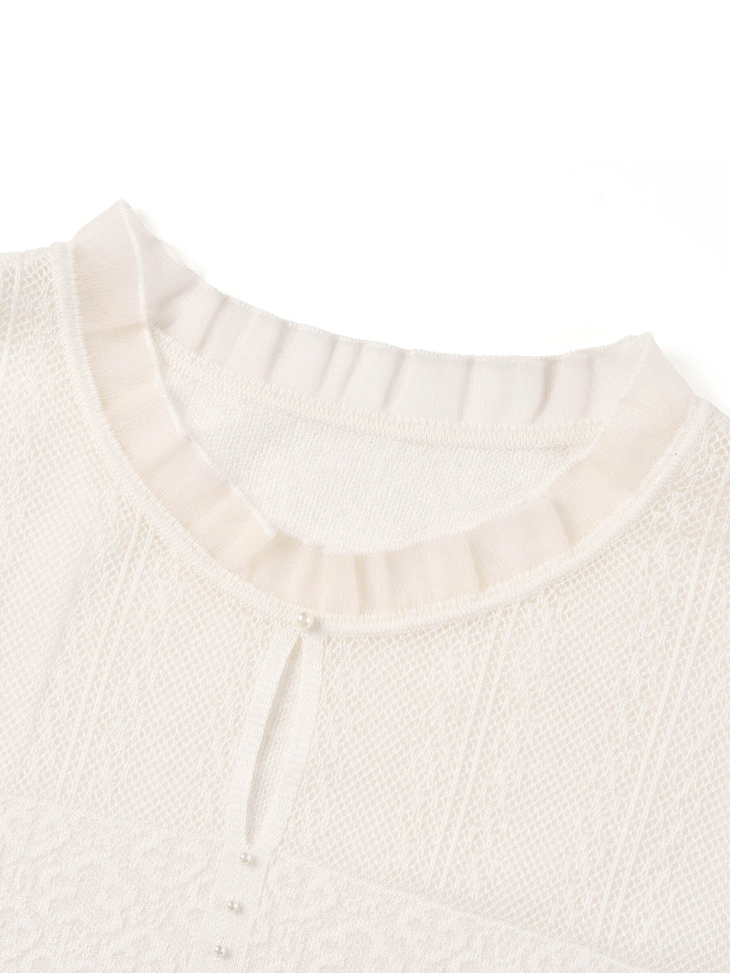 Jacquard Ruffle Knit Top