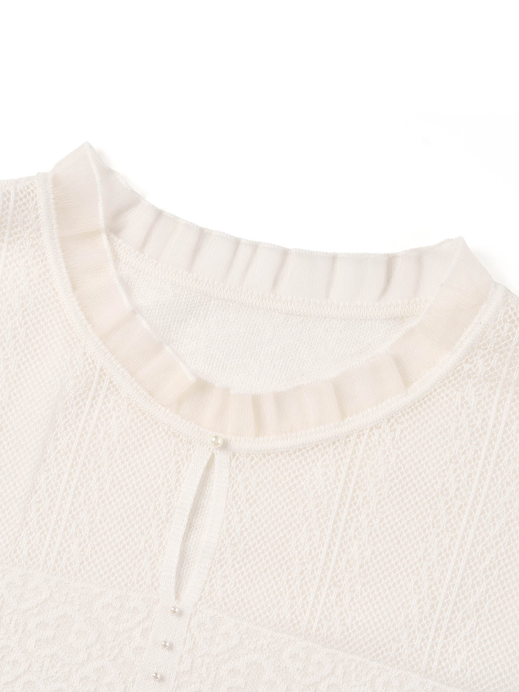 Jacquard Ruffle Knit Top
