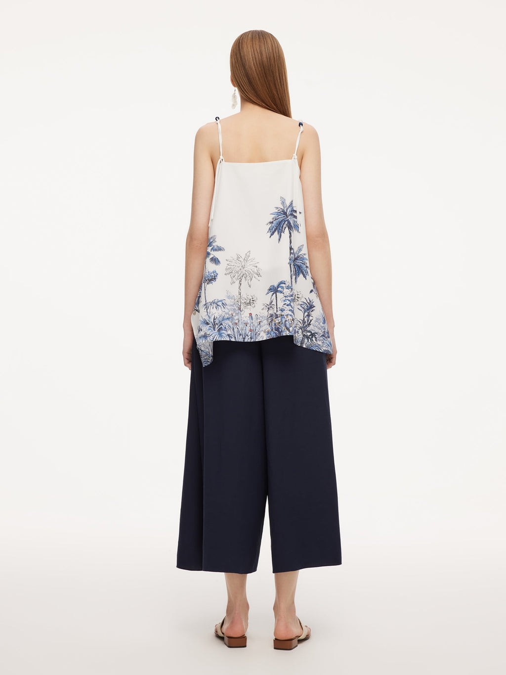 Linen-Blend A-Line Culottes