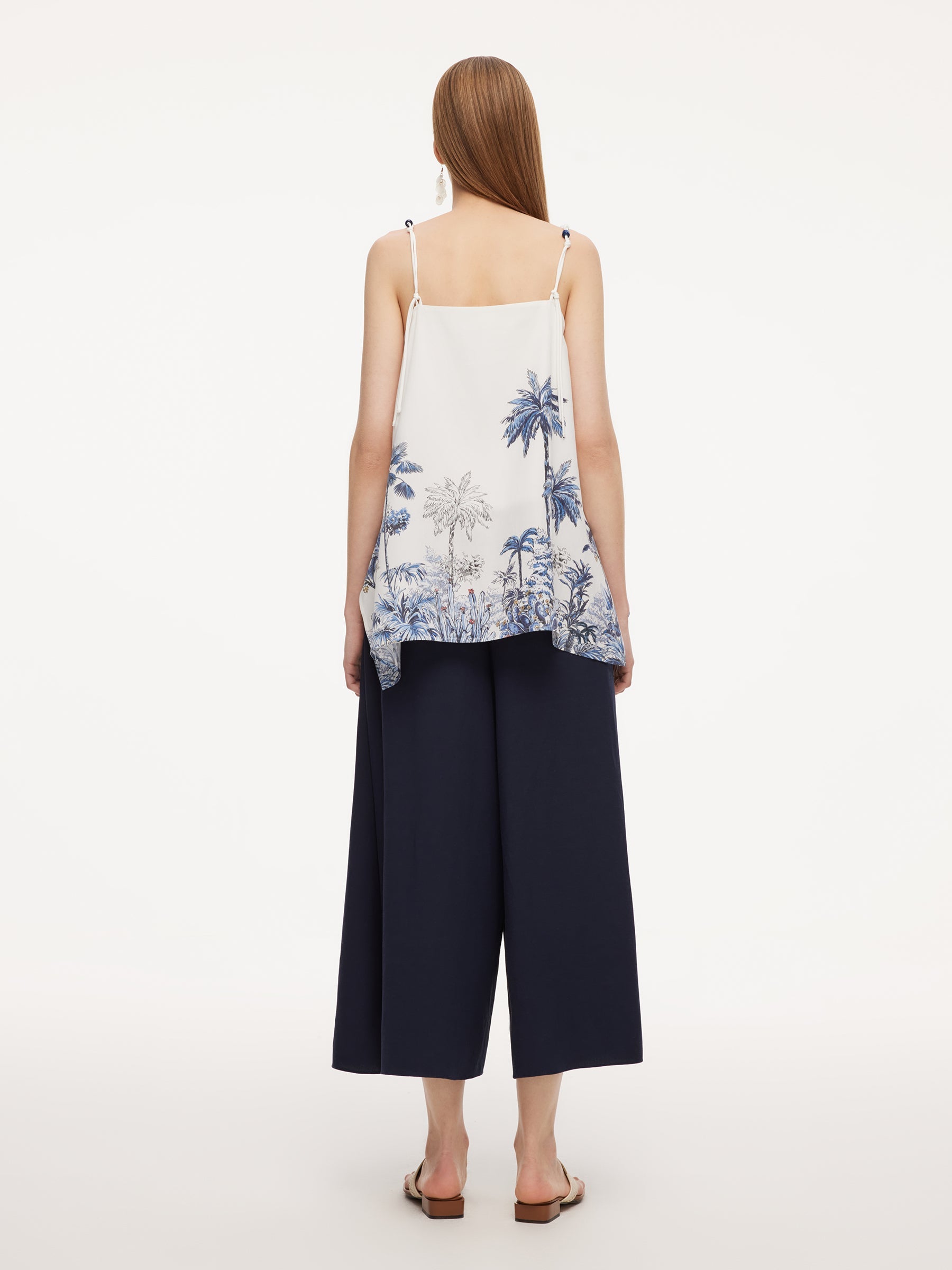 Linen-Blend A-Line Culottes