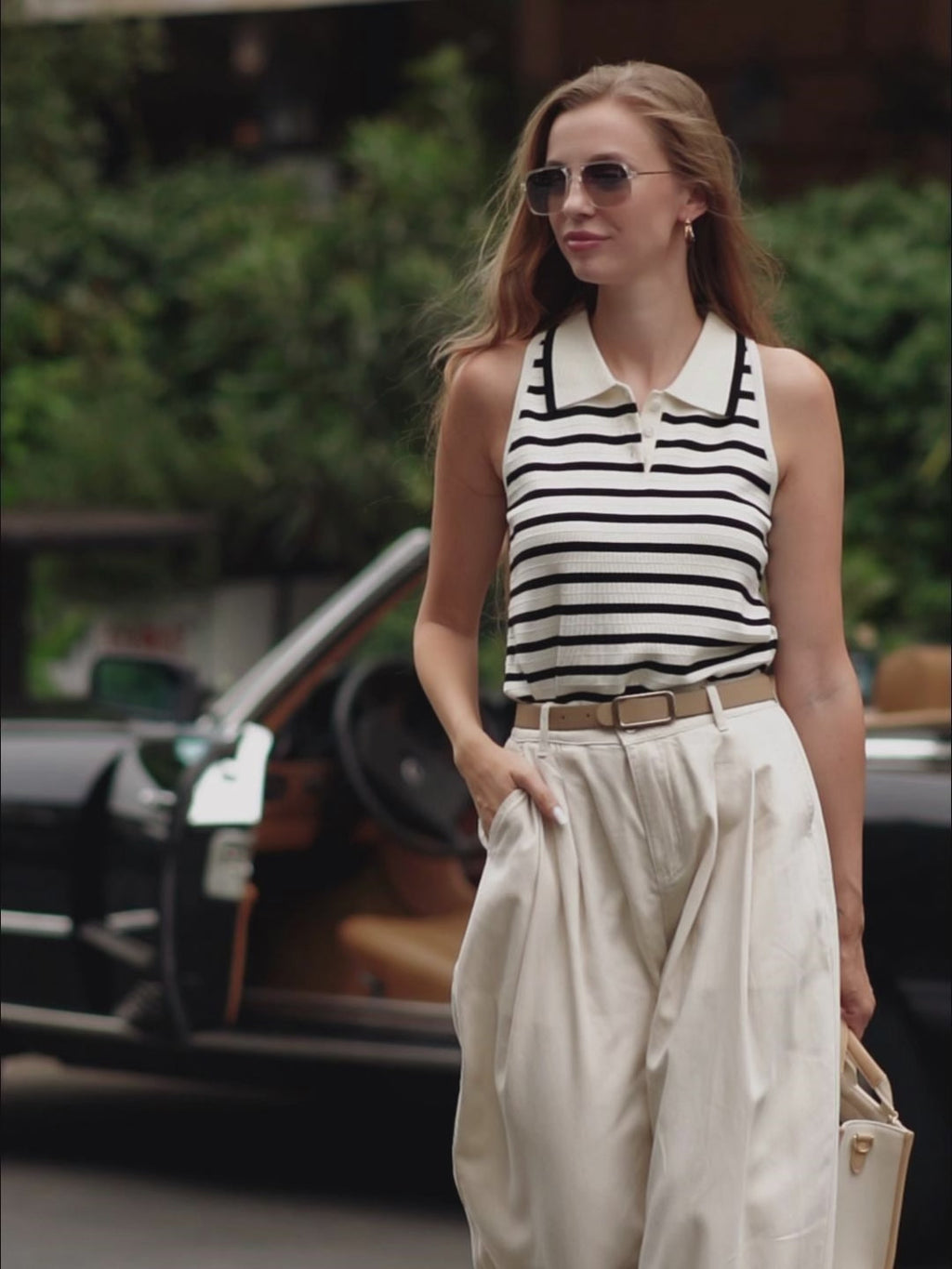 Tencel Stripe Knit Tank