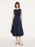 Dark Navy Bubble Hem Dress