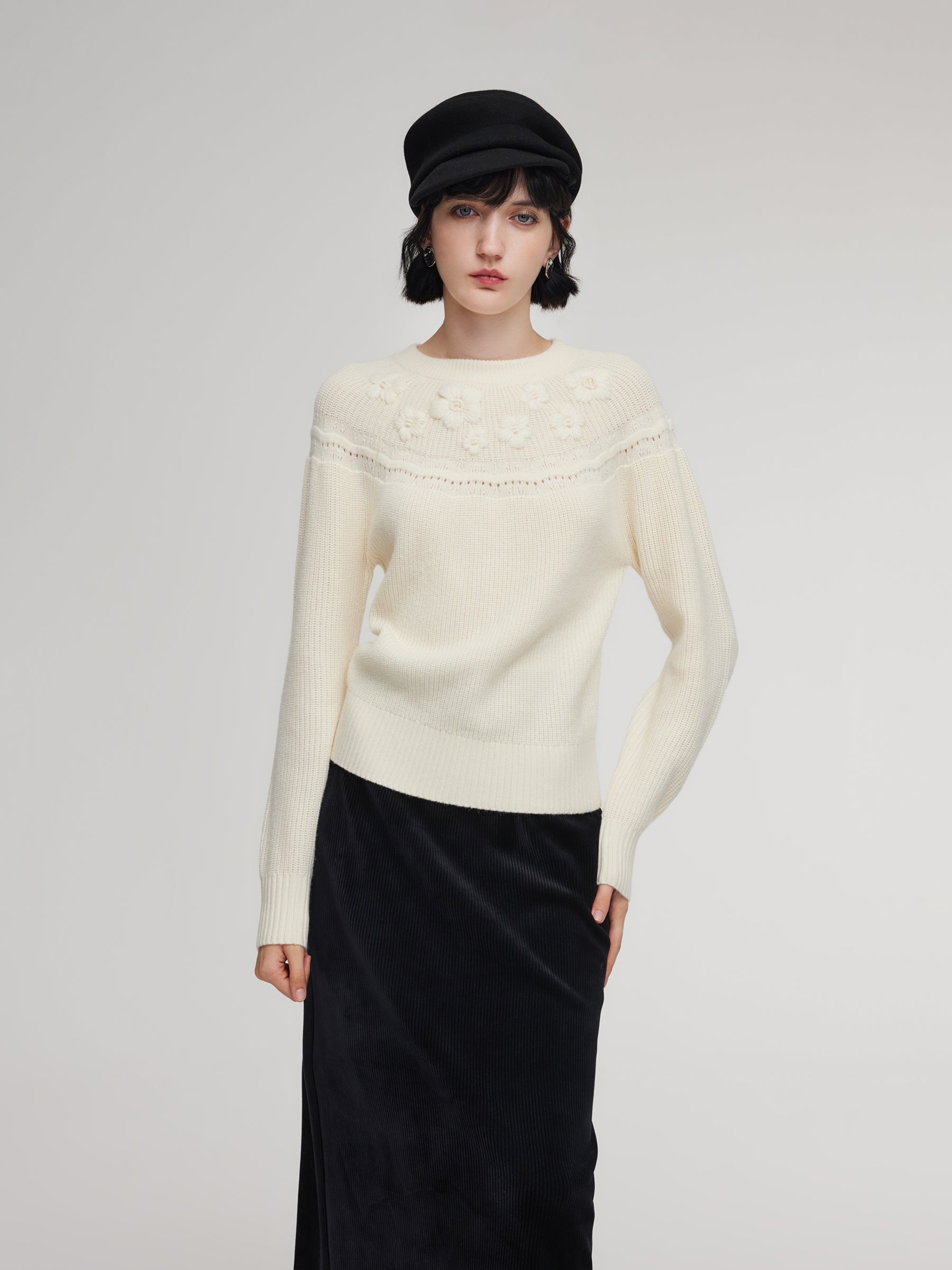 Wool Blend Embroidered Sweater