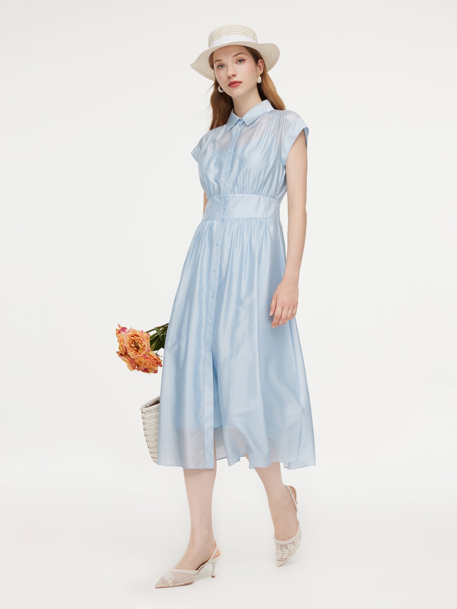 Tencel Shirt Dress with Slip