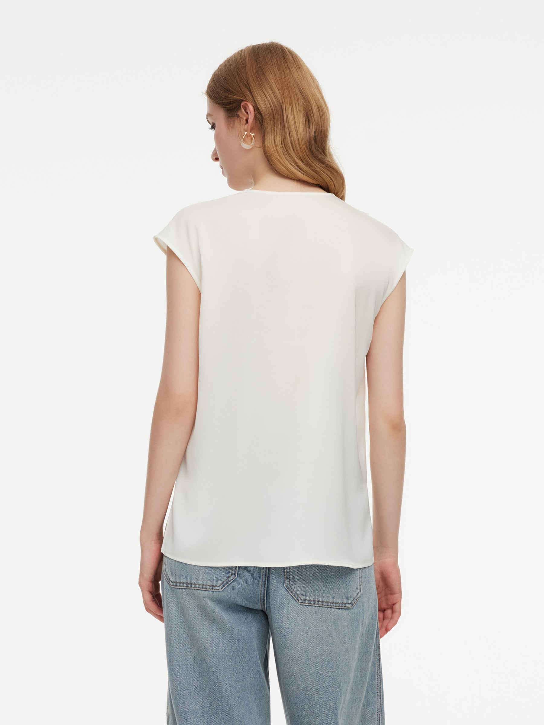 V-Neck Asymmetrical Ruffle