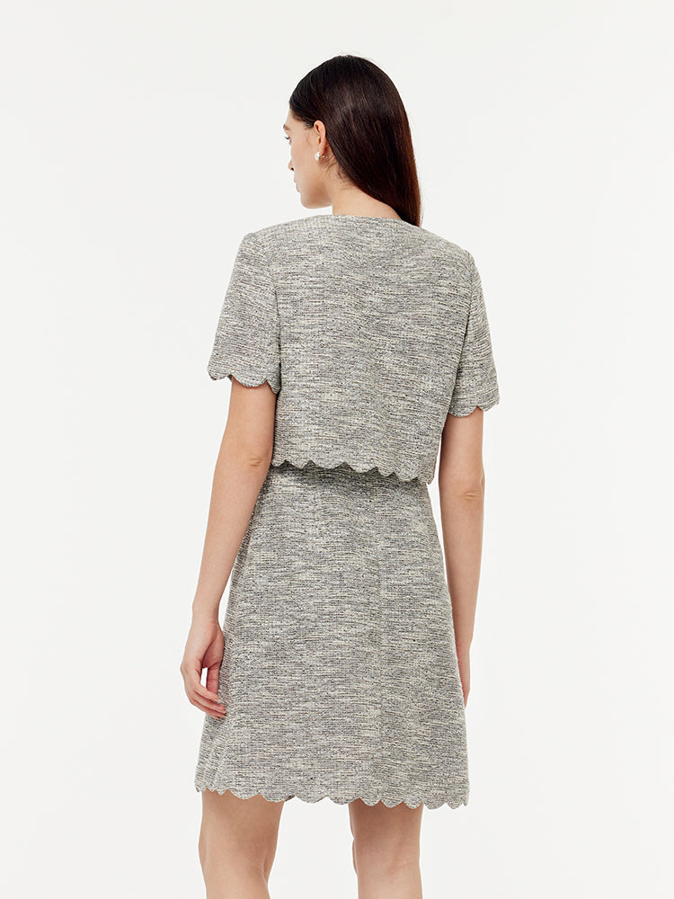 Silver Thread Faux Two-Piece Mini Dress