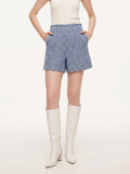 Cotton-Tweed A-Line Shorts