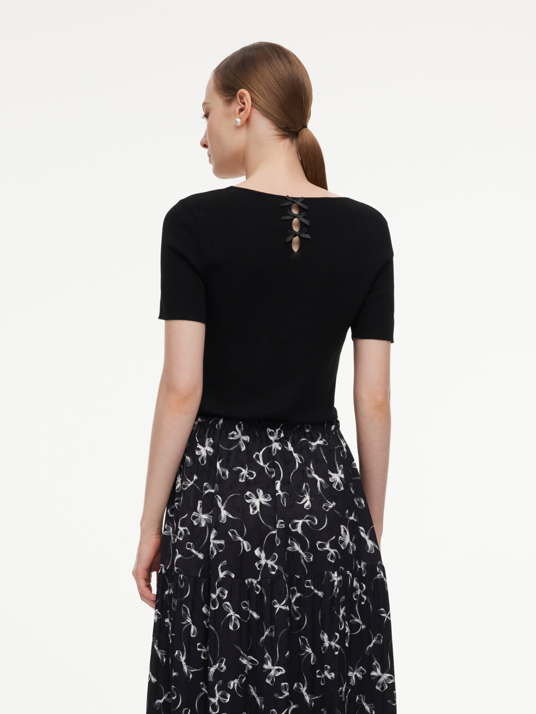 Satin Bow Coquette Knit