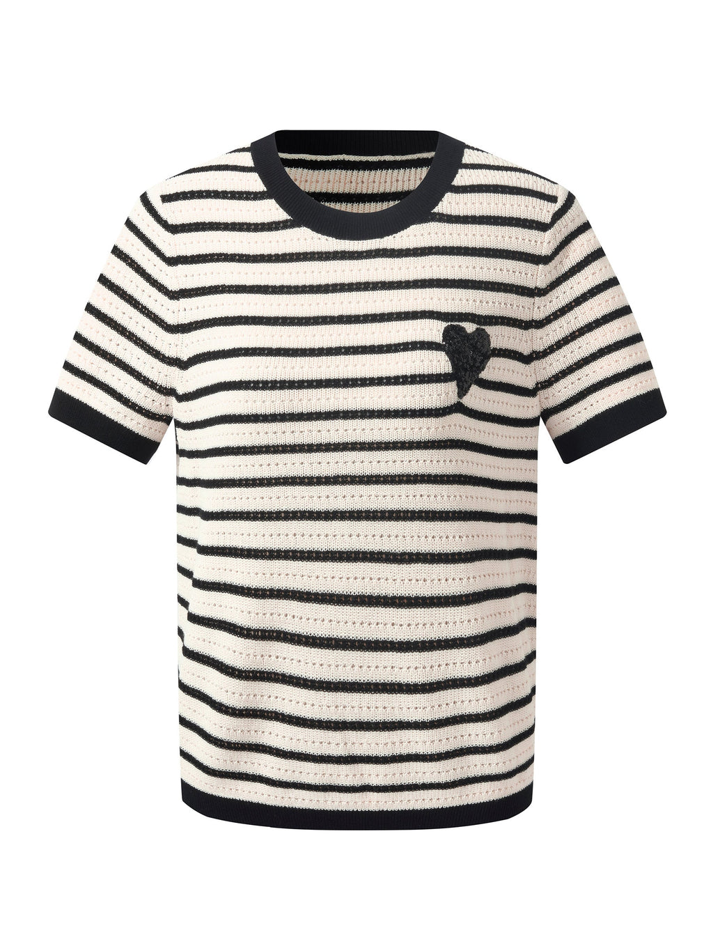 Cotton Heart Openwork T-Shirt