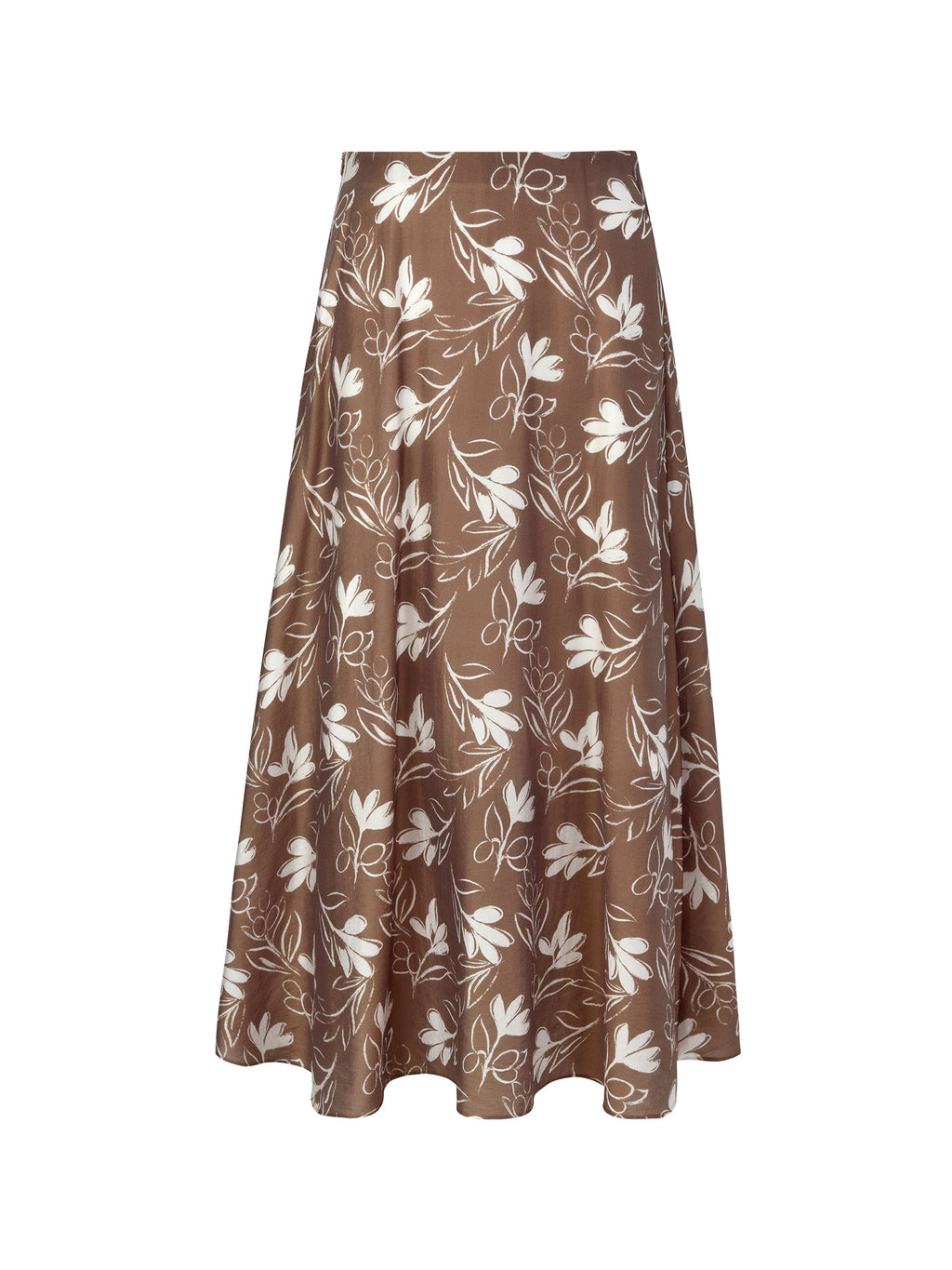 Wrinkle-Resistant Midi Drape Skirt